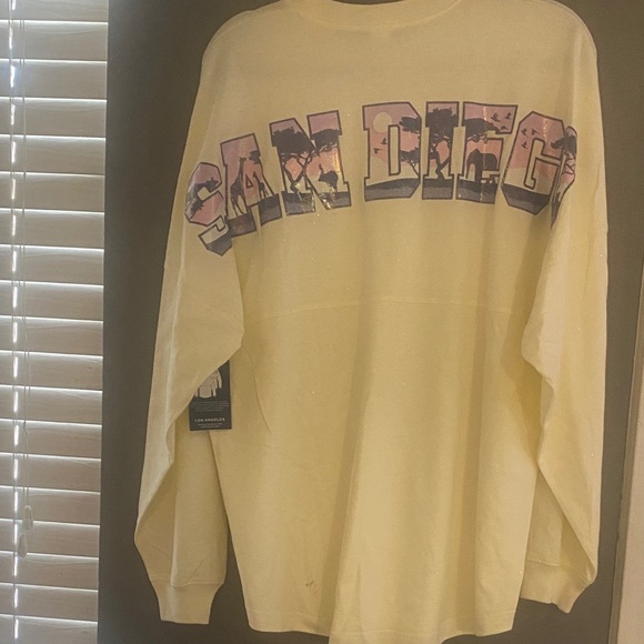 Spirit Jersey Cream Long Sleeve Sweatshirt with Cat Graphic - Picture 2 of 5